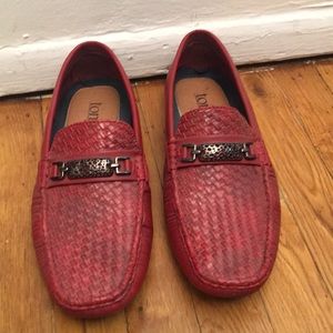 Men’s red loafers driving shoes 10.5